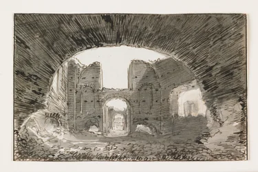 Schizzo delle Terme di Caracalla, inizio XIX secolo
