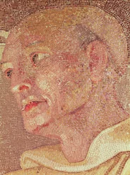 San Bernardo di Chiaravalle (c.1090-1153) dalla Cripta di San Pietro (mosaico) (dettaglio)
