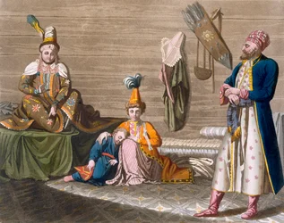 Abitanti di Tashkent in una dimora tipica, c.1820-30