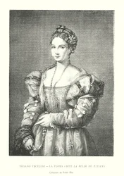 La Flora, detta La Bella del Tiziano, Collezione del Palazzo Pitti (incisione)