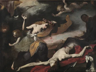 Venere scopre Adone morto, c.1650