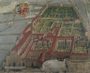 Veduta della Chiesa e del Convento di Santa Croce nel 1718