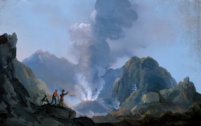 Veduta del cratere del Vesuvio nel 1829