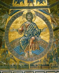 Cristo Pantocratore nella mandorla dalla cupola del Battistero, Firenze (mosaico)