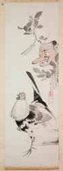 Gallo e maschera Tengu, c.1775