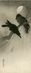 Due corvi, 1920 circa (stampa su blocco di legno)