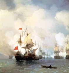 Russo: "Battaglia nello stretto di Chios il 24 giugno 1770 " Battaglia di Chios il 24 giugno 1770