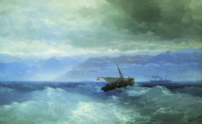 Russo: "Le montagne del Caucaso dal mare" Le montagne del Caucaso dal mare