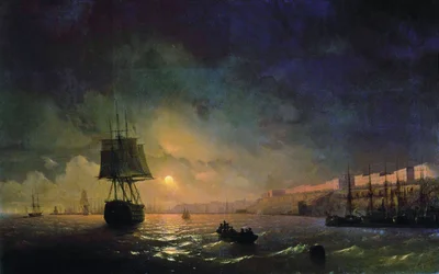 Russo: "Vista di Odessa nella notte al chiaro di luna" Odessa alla luce della luna