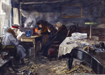 Vita Miserabile dei Nobili Russi e delle Persone di Alto Rango Durante la Rivoluzione di Vladimirov, Ivan Alexeyevich (1869-1947). Acquerello, Gouache su Carta