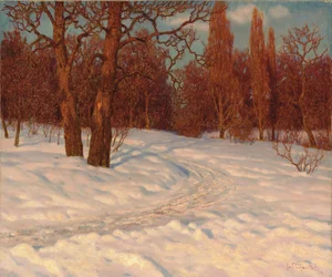 Paesaggio invernale al crepuscolo