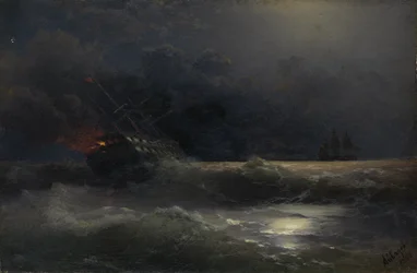 Nave in fiamme, un episodio della guerra russo-turca, 1896