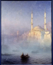 Costantinopoli, la moschea di Tophane (Moschea Nusretiye). Dipinto di Ivan Konstantinovich Aivazovsky (1817-1900) 1884 Brest, Museo delle Belle Arti
