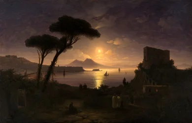 La Baia di Napoli di Notte al Chiaro di Luna