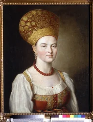Ritratto di donna in abito russo