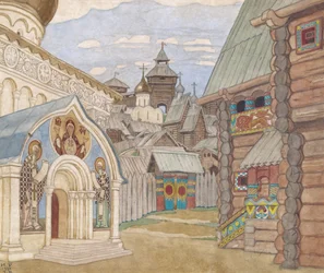 Villaggio russo. Scenografia per l
