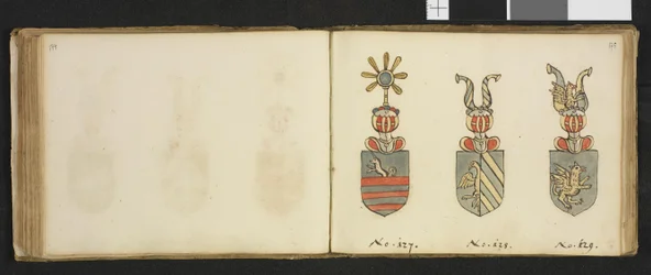 Illustrazione tratta da un archivio privato della Biblioteca nazionale, intitolata Insignia quædam virorum illustrium in Norvegia quodam habitantium, di Iver Nielssøn Hirtzholm