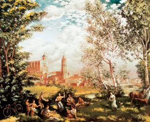 "Festa campestre" Dipinto di Ivo Pascual i Rodes (1883-1949). 1939