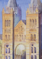 Ingresso principale del Museo di Storia Naturale, Londra, Tramonto, 1994