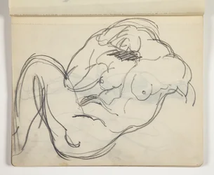 Figura nuda sdraiata maschile o femminile; possibilmente studio da scultura classica