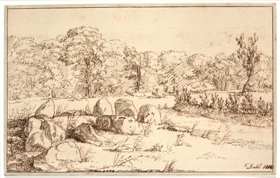 Paesaggio con resti di un dolmen