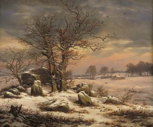 Paesaggio invernale vicino a Vordingborg, Danimarca