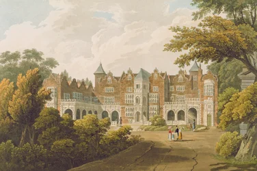 Holland House, la residenza del Diritto Onorevole Lord Holland, inciso da R. Havell e Figlio