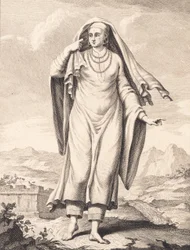 Una donna araba in piedi