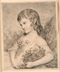 Bambina con un cesto di fiori (Octavie Diodati)