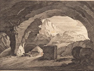 Vista attraverso una volta di roccia