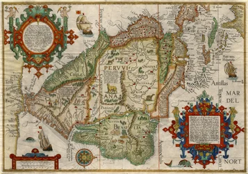Delineatio omnium orarum totius Australis parti Americae..., 1596 circa (incisione in rame colorata a mano)
