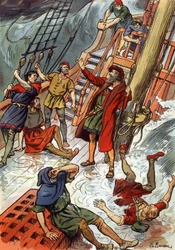 Vasco de Gama durante una tempesta al Capo di Buona Speranza in Sudafrica