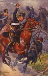 Soldati britannici del 4° Ussari (Brigata Leggera), alla Battaglia di Balaclava, Guerra di Crimea