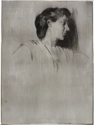 Studio di una testa di donna di profilo