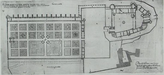 Piano dei giardini recintati e del Castello di Gaillon, da 