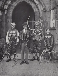 La danza del corno, Abbots Bromley, quattro dei performer