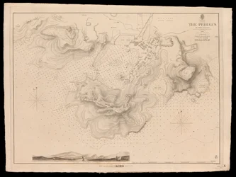 Grecia, il Pireo o Porto Drako rilevato dal Comandante Thomas Graves, H.M.S. Beacon 1840