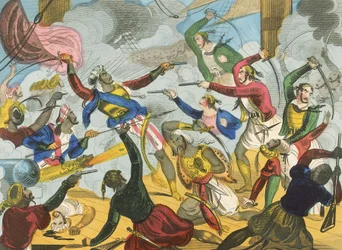Turchi che attaccano corsari greci