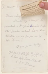 Lettera al redattore del concorso del Liverpool Weekly Courier, 1917