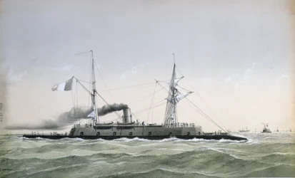 Nave corazzata della Marina Francese Le Rochambeau, c. 1870