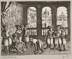 Illustrazione per Adam Olearius, “Persianischer Rosenthal von einem Sinnreichen Poeten Schich Saadi [...]”, Schleswig 1660