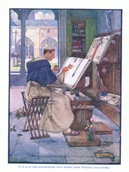 Nei monasteri venivano scritti e copiati i libri, da English Literature pub. da T C & EC Jack, c.1920
