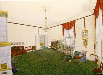 Salotto nel Schloss Ballenstedt in Saxe-Anhalt