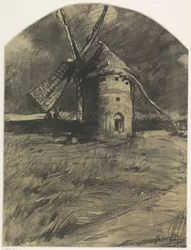Mulino a vento in rovina