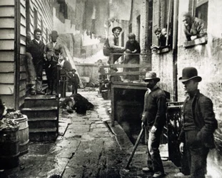 Veduta di Little Italy, Mulberry Street, New York, USA, c.1890