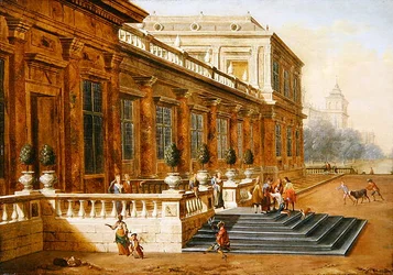 Il ritorno del figliol prodigo sui gradini di un palazzo classico