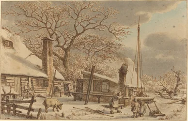 Cortile agricolo in inverno