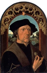 Ritratto di un uomo. Ritratto di un uomo della borghesia olandese, che tiene in mano un gioiello d