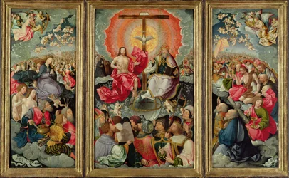 Trittico con adorazione della Trinità