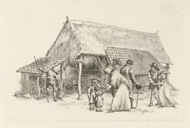 Compagnia davanti a un fienile (serie di stampe di studio)